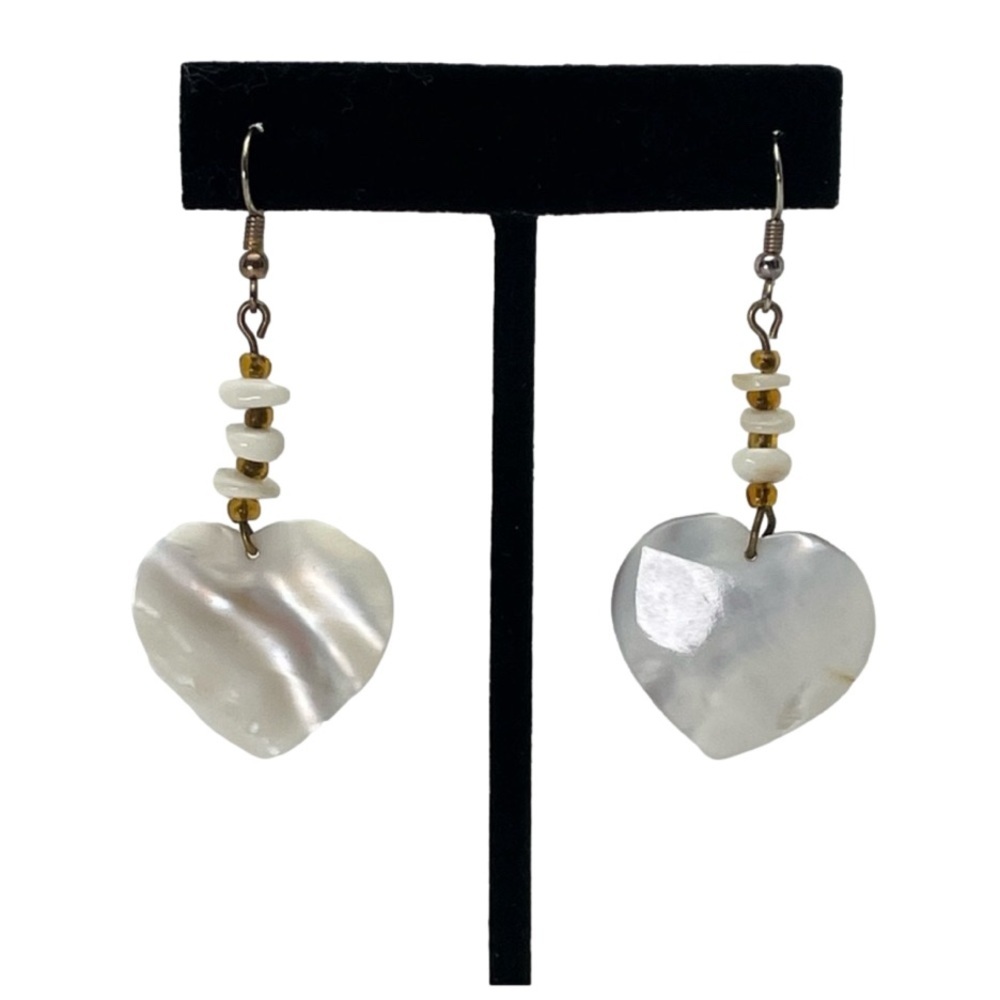Heart Shaped Shell Dangle Earrings